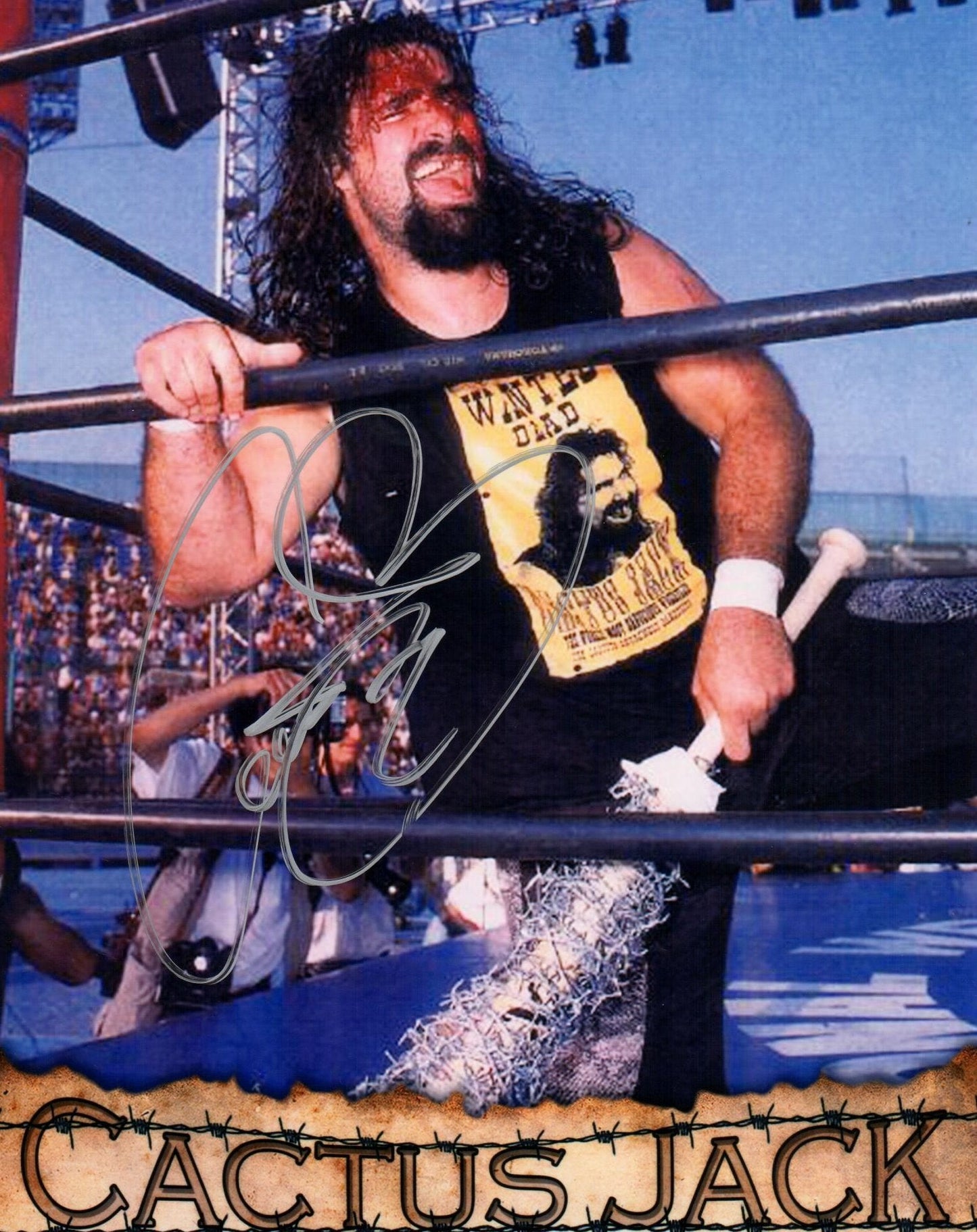 Cactus Jack Autographed 8x10 Photo WWF WWE WCW ECW