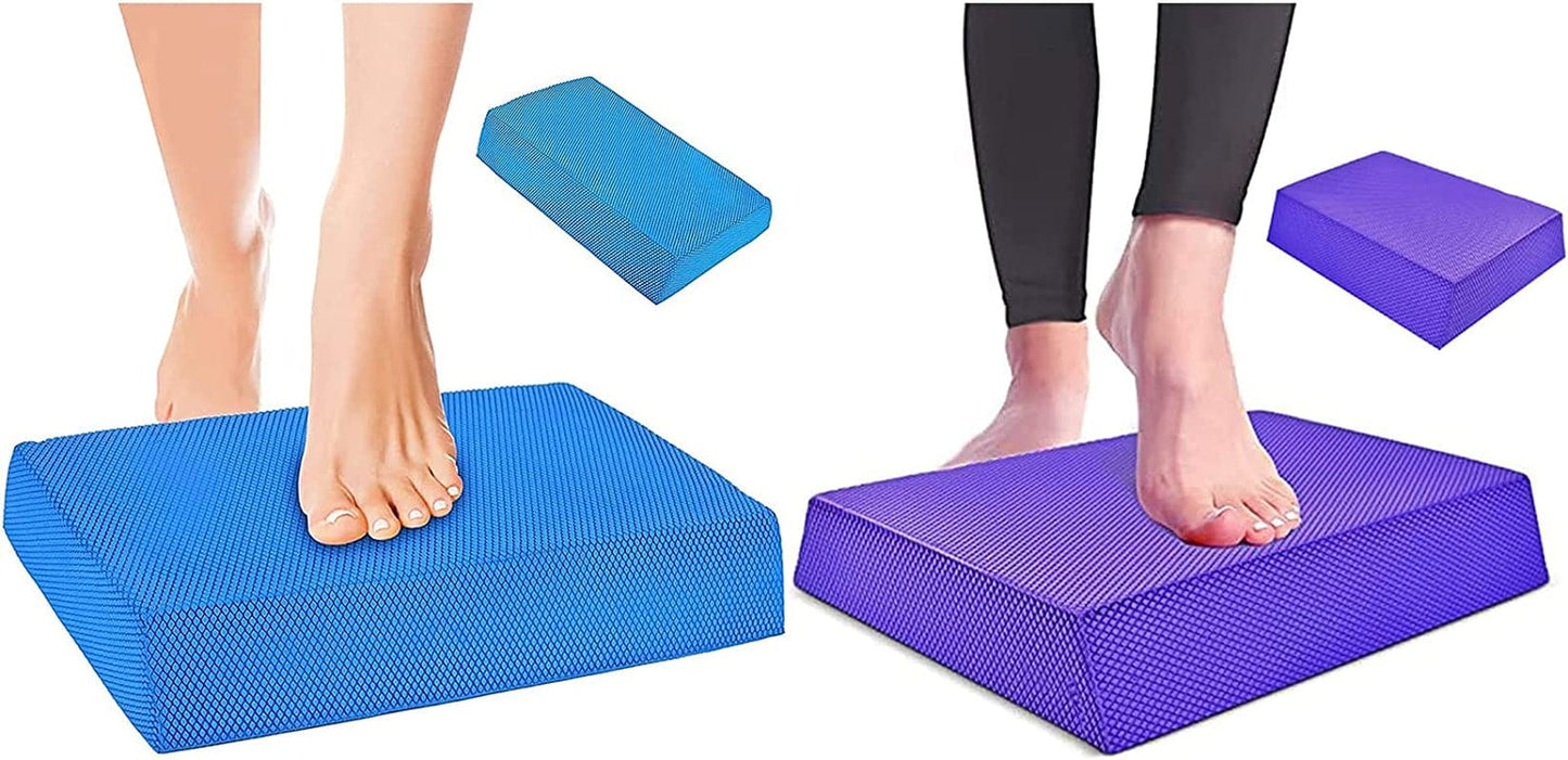 2 Pack Balance Board, Small Exercise Balance Pad, Yoga Mat Thick, Non-Slip Foam Mat, Women Yoga Mats for Stability Workout, Knee Pads Trainer for Physical Therapy Strength Training Knee Ankle Exercise