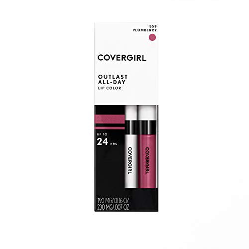 Covergirl Outlast All-day Moisturizing Lip Color, Plum Berry, 1 Count (Pack of 2) (Packaging may vary)
