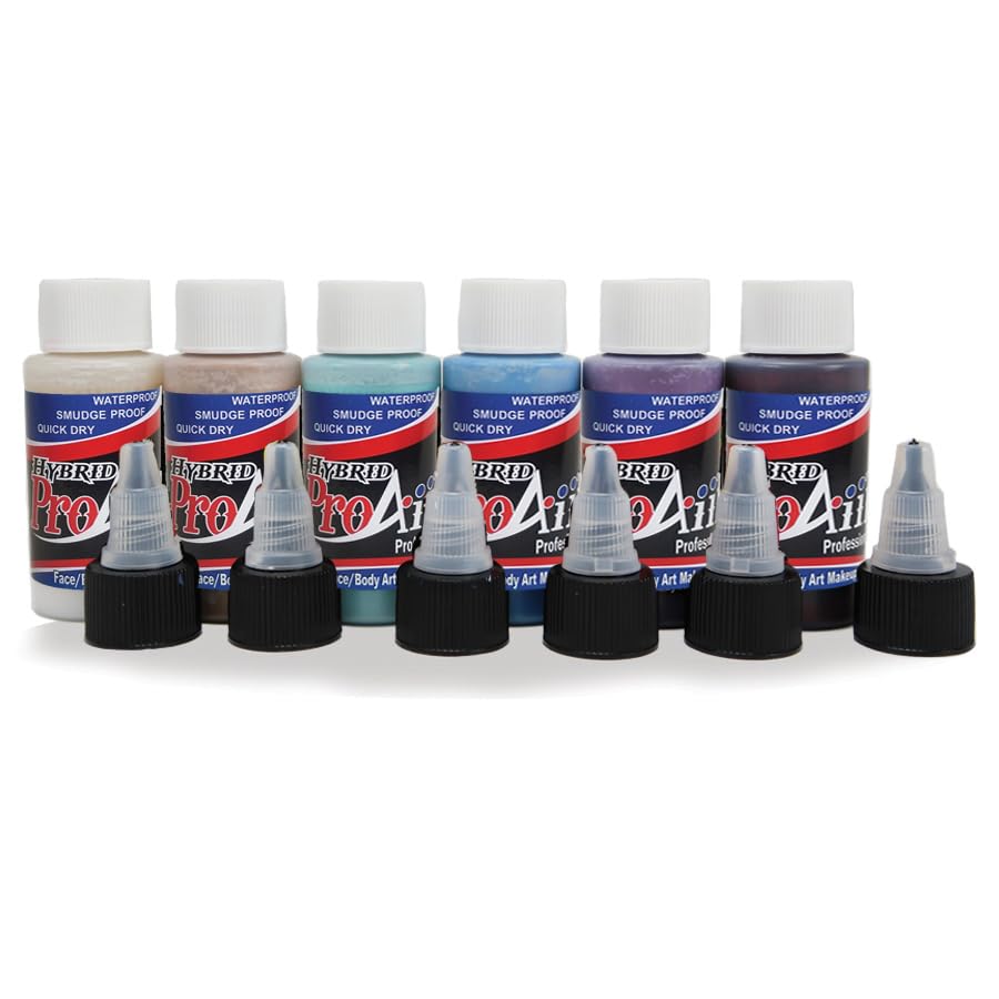 ProAiir Face and Body Painting Makeup - 6 Zombie Colors - 1 oz (30ml)