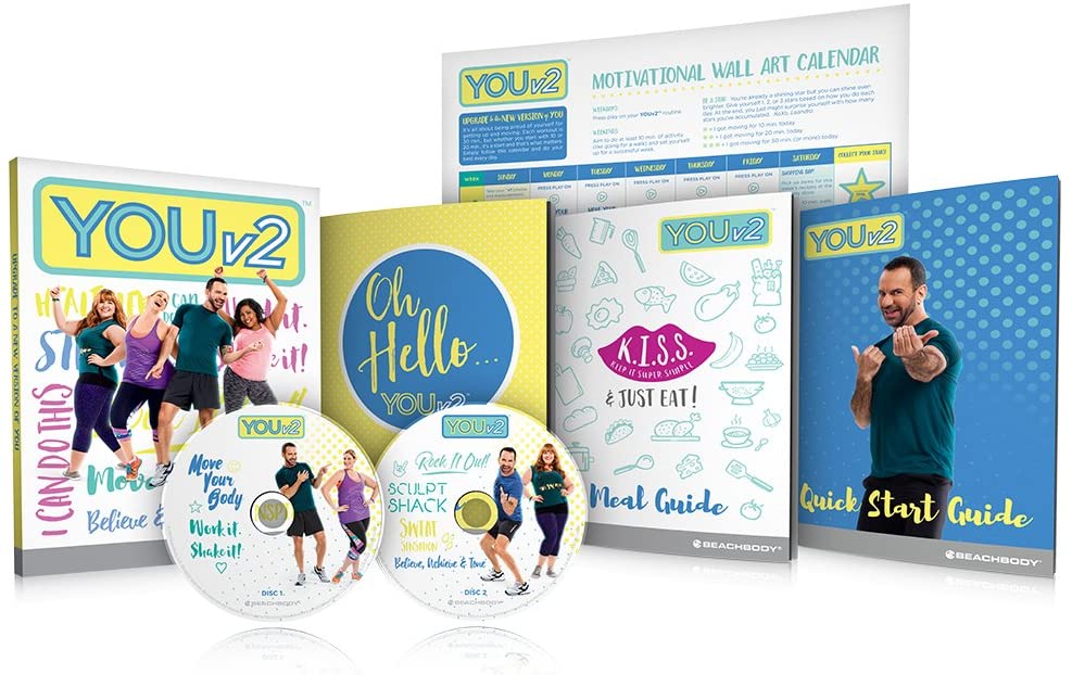Beachbody YOUv2 Beginner Health and Fitness Workout DVD Program and Meal Guide
