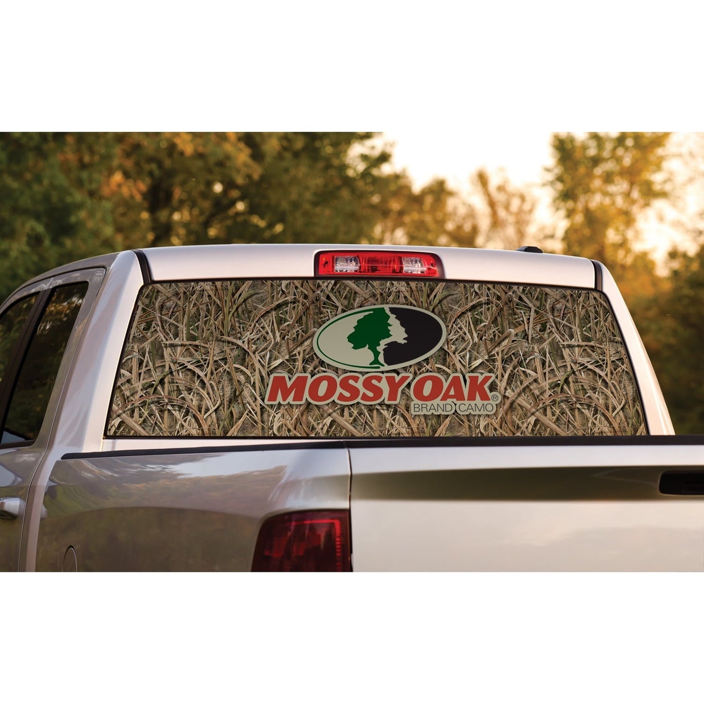 Window Graphic with Mossy Oak Camo & Logo - Medium - Shadow Grass Blades