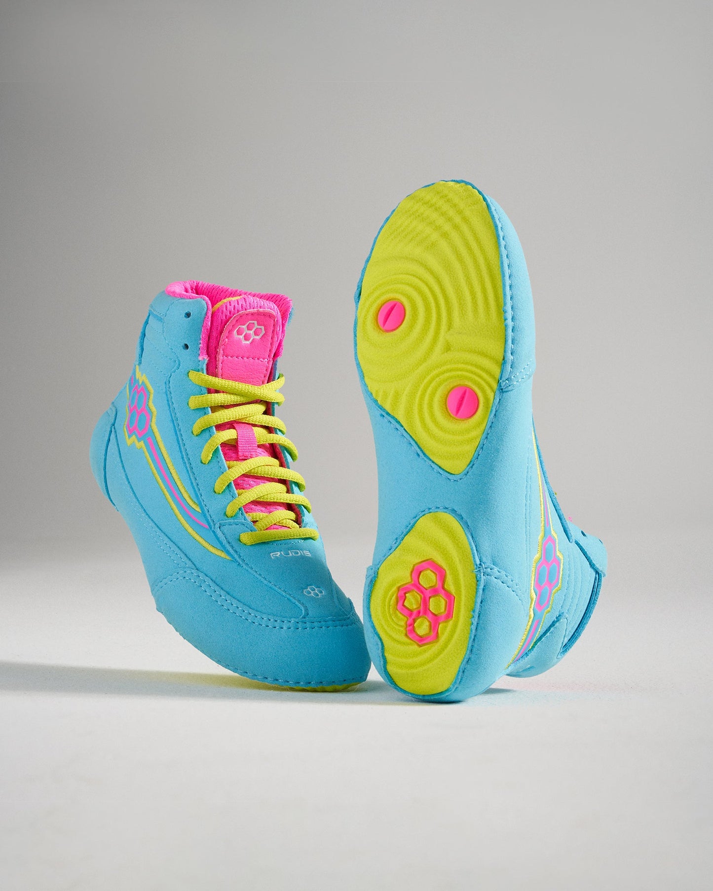 RUDIS Ninety-5 Youth Wrestling Shoes - Neon Tsunami