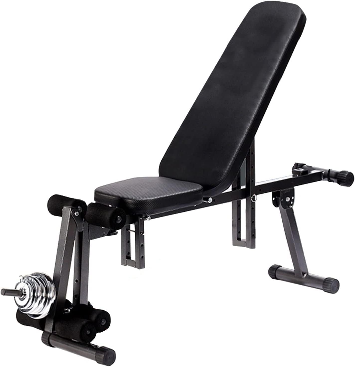 Adjustable Weight Bench Folding Barbell Exercise Fitness Dumbbell Bench for Full Body Exercise, Strength Training Bench Press with Resistance Bands for Home Gym, 660 Lbs Capacity