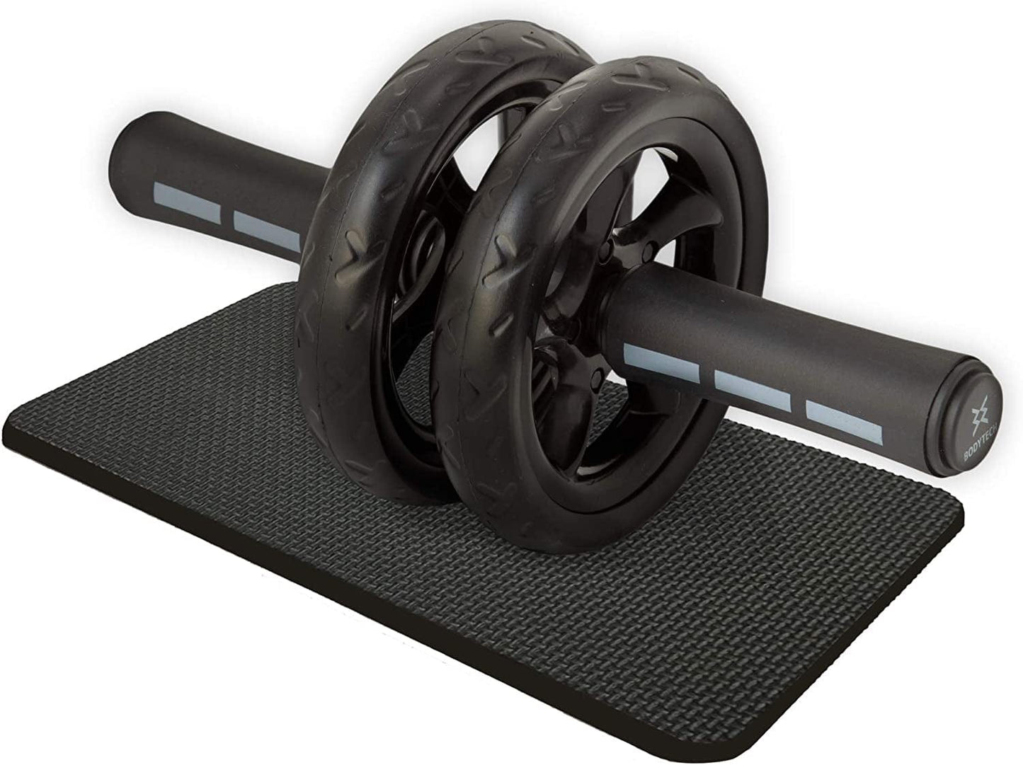 Bodytech Abdominal Roller with Mat, Load Capacity 440.9 Lbs (200 Kg), Double Roller, Wide Roller, Quiet