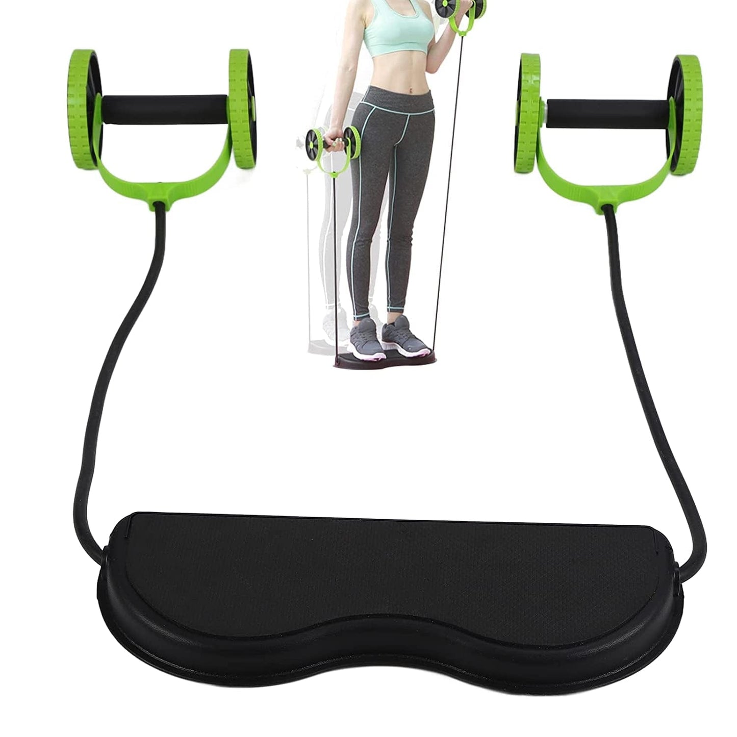 Double Abdominal Trainers, Double Ab Roller Wheel, Multifunctional Abdominal Wheels Ab Muscle Training Roller Wheels Pull Ropes Fitness Workout Equipment for Core Workout Body and Ab