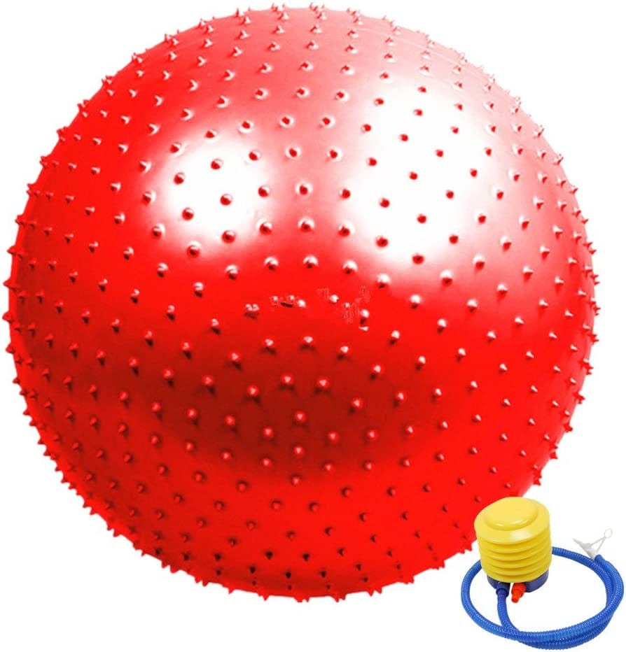 Mynse Massage Ball 29.5" Extra Thick Yoga Ball Exercise Ball for Office Home Gym Anti-Burst Children Sensory Integration Training Ball Parent-Child Toy Ball Blue