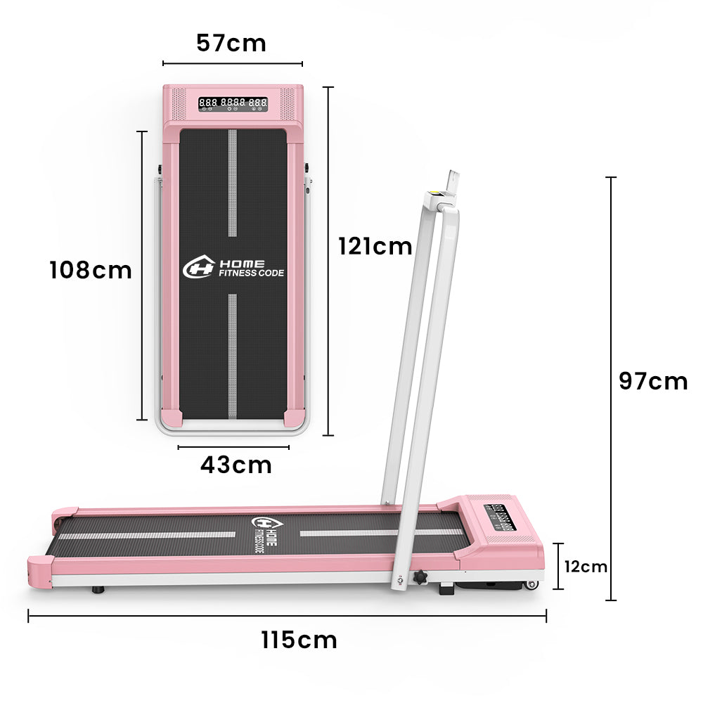 Under Desk Treadmill, 2 in 1 Folding Treadmill, Walking Pad with Bluetooth Speaker, Walking Jogging for Home Office