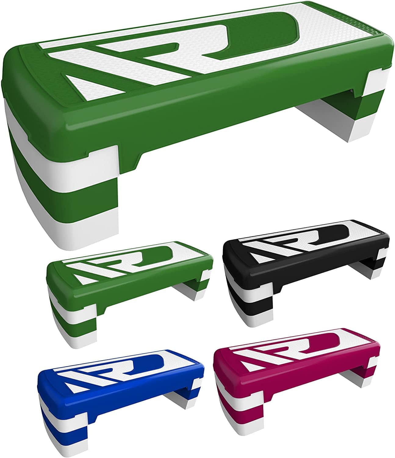 RDX Aerobic Step with 3 Adjustable Height Level Exercise, 4″ 6″ 8″ Steps Riser Platform, Anti-Slip Stepper Board Block Yoga Sport Home Gym Fitness Workout Routine Training, 31″ X 12″