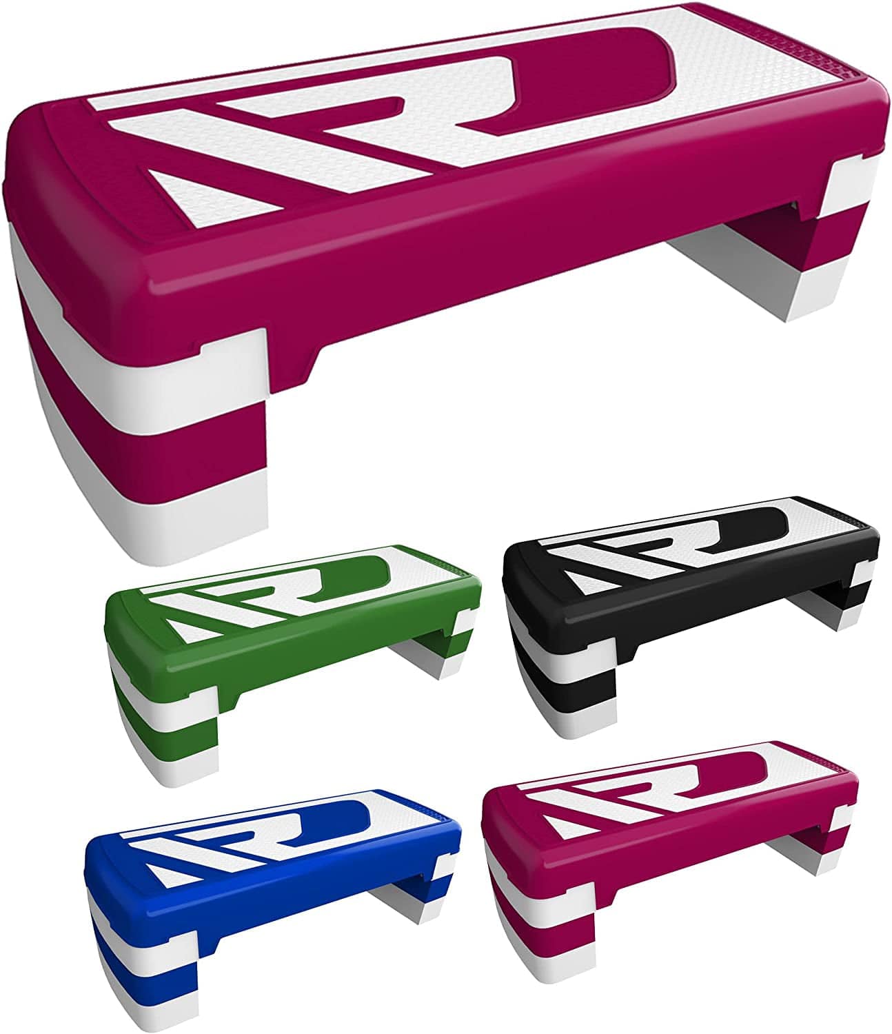 RDX Aerobic Step with 3 Adjustable Height Level Exercise, 4″ 6″ 8″ Steps Riser Platform, Anti-Slip Stepper Board Block Yoga Sport Home Gym Fitness Workout Routine Training, 31″ X 12″