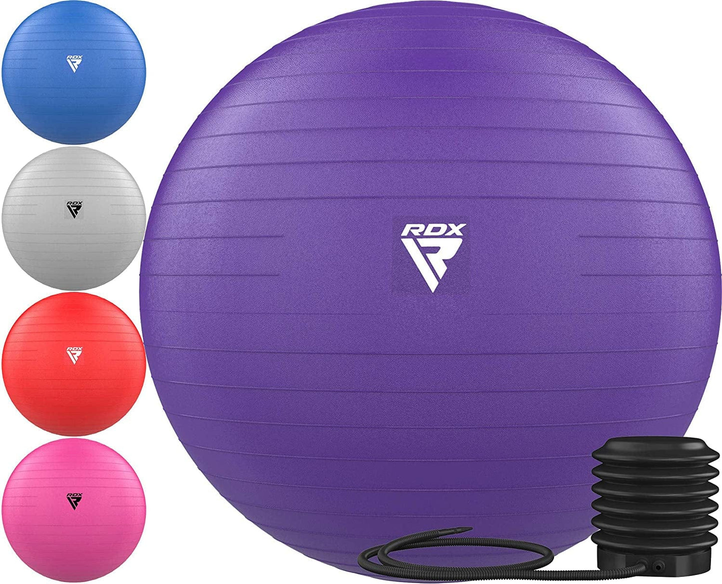 RDX Exercise Ball Anti-Burst Extra Thick PVC Material, Soft Swiss Balance Ball with Quick Pump for Yoga Pilates Stretching Fitness Birthing Pregnancy Office Home Gym Workout Training, Supports 250Kgs