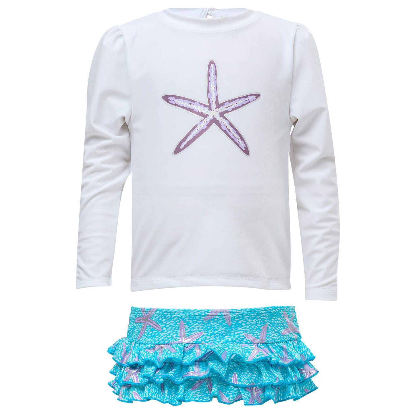 Snapper Rock Ocean Star Long Sleeve Ruffle Set