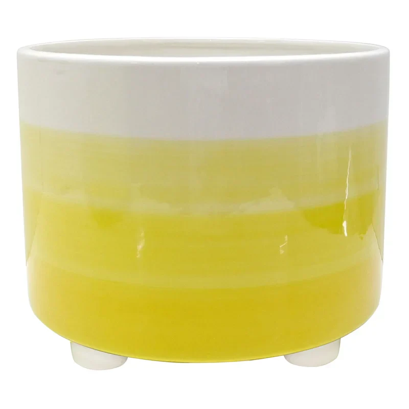 Catcci Sunny Club Indoor Yellow Ombre Ceramic Planter, 10"