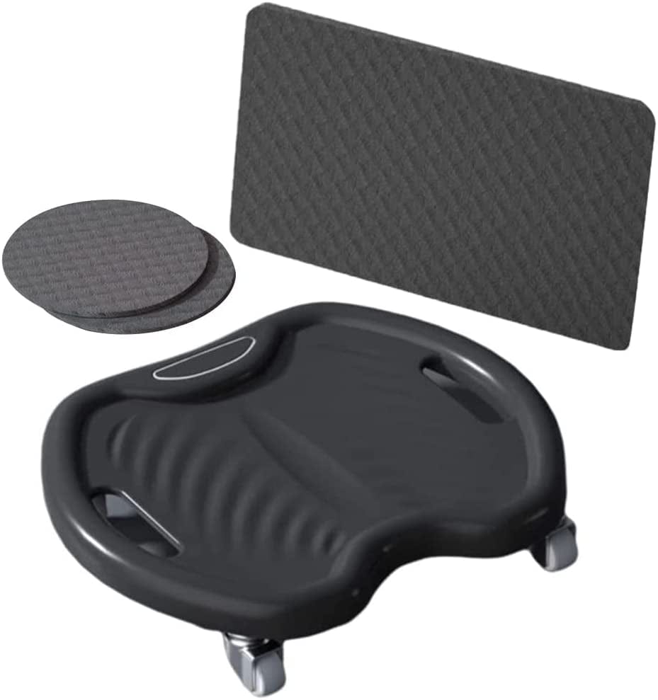 TRB Men & Women Ab Roller Exercise Equipment for Home Workouts, Ab Wheel Roller with Knee Mat, Ab Crunch Machine Abdominal Plate 4-Wheel Silent Home Gym Equipment for Adults (Color : Pink)