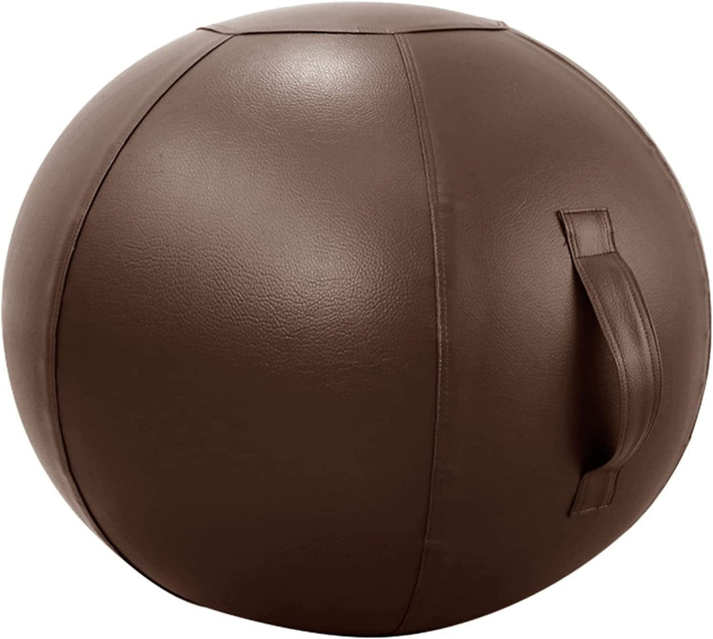 Yoga Ball Chair with Stability Ball Cover Pilates Exercise Ball Chair for Office and Desk Ergonomic Posture Exercise Ball Seat with Handle and Pump,Brown,25.6In