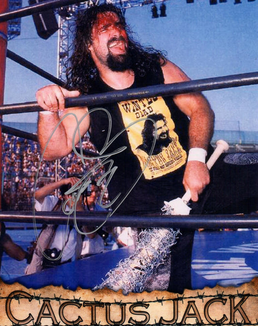 Cactus Jack Autographed 8x10 Photo WWF WWE WCW ECW