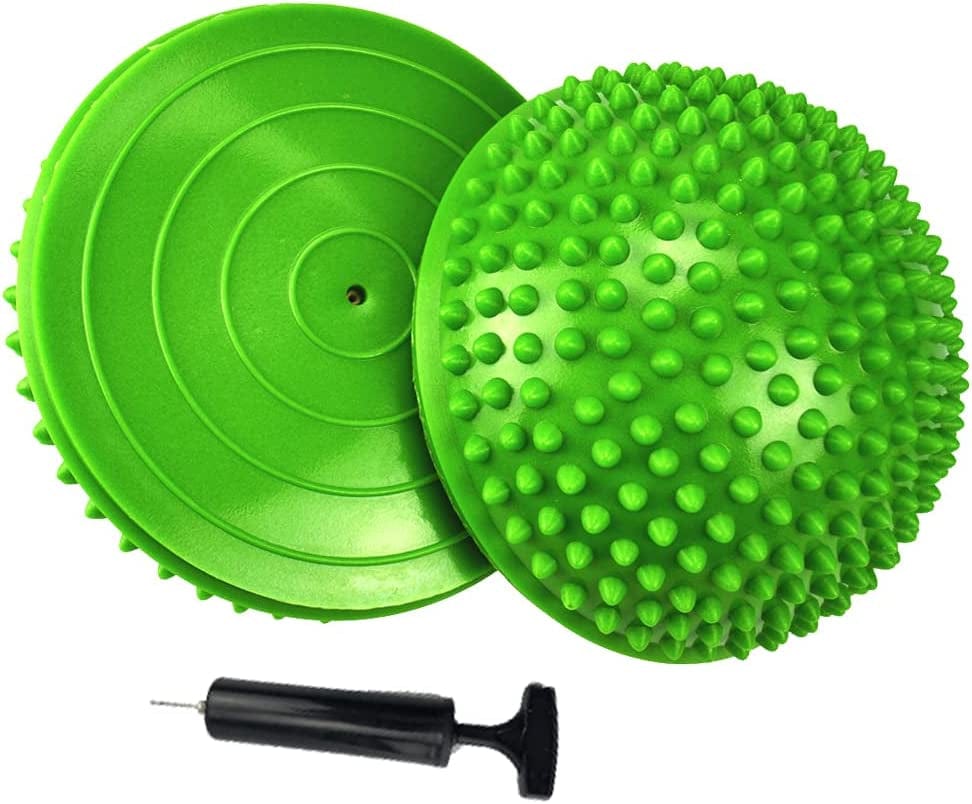 2PCS Hedgehog Balance Pods, Pimples Pilates Ball, Half Spiky Fitness Domes for Kids Adults Sports, Foot Massage, Stability Training, Muscle Balancing Therapy, Motor Skills Yoga Gymnastics Exercise