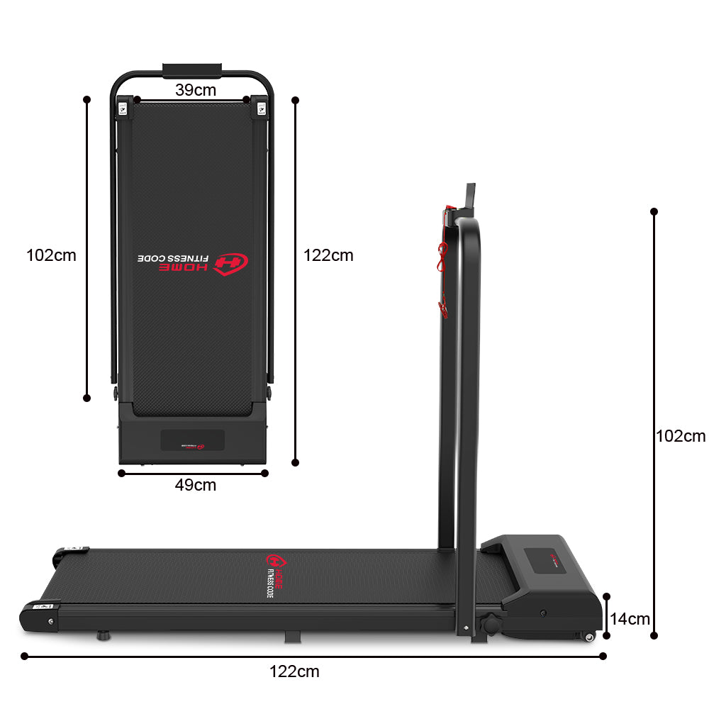 2 in 1 Folding Treadmill, Under Desk Treadmill, 1-10KM/H Walking Jogging Machine for Home Office