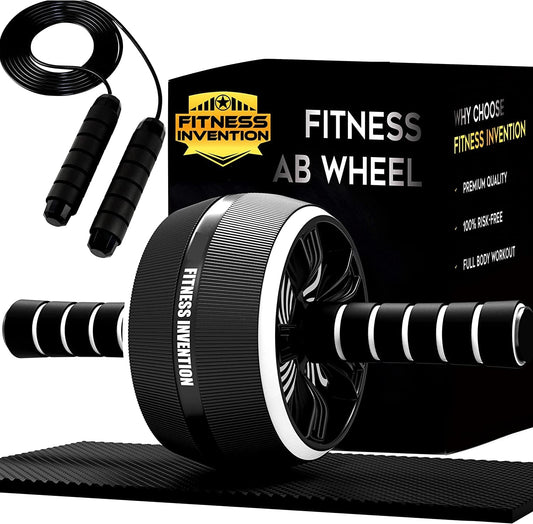 3-IN-1 Ab Roller Wheel - Ab Wheel Roller & Jump Rope - Ab Roller for Abs Workout - Ab Wheel Roller for Core Workout - Rueda Para Abdominales - Abs Roller for Abs Workout - Exercise Wheels for Abs - Workout Equipment for Home Workouts