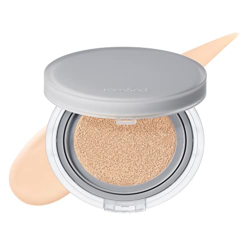 Rom&nd Nu Zero Cushion (03 Natural 21) Long Lasting, High Coverage, Semi Matte Finish, Flawless Complexion Without Cakey Face, Makeup Base and Fixer, Thinly Layered, Korean Cushion Foundation