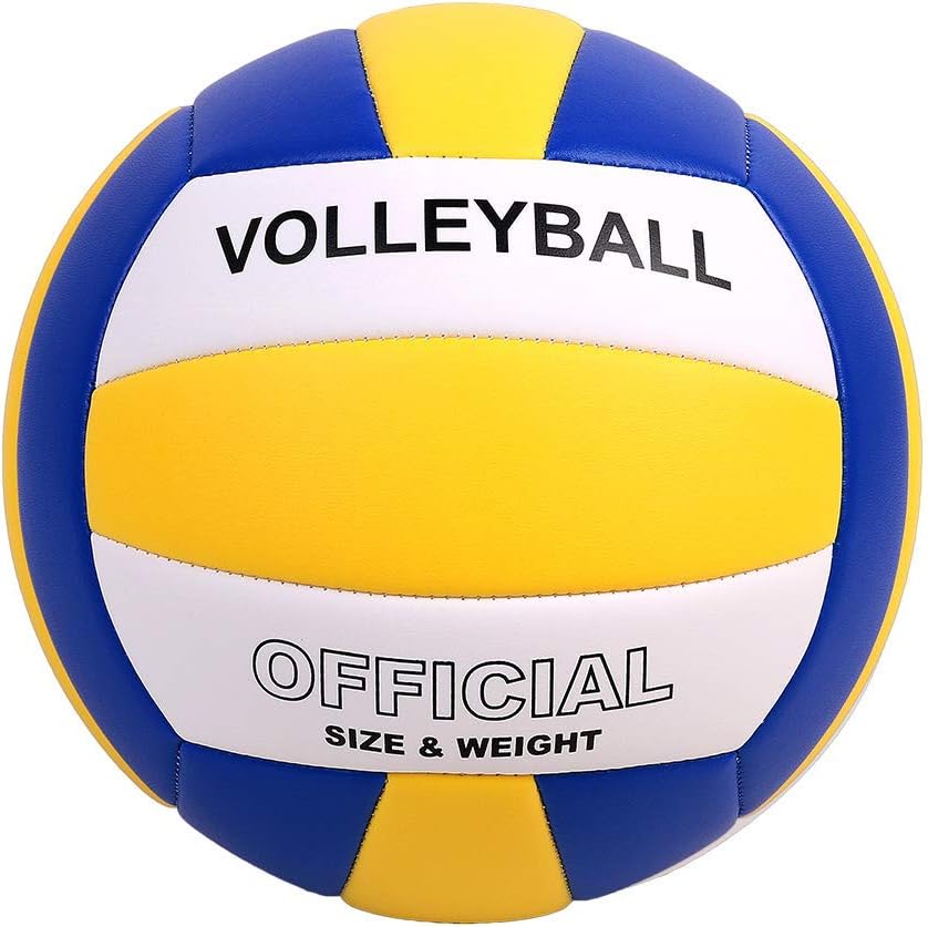 Volleyball Size 5 PU Leather Soft Indoor Outdoor Volleyballs Sports Training Game Play Ball for Beginner, Teenager, Adult, 8.2