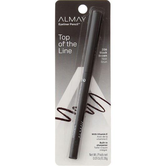 Almay Eyeliner Pencil, Black Brown [206], 0.01 oz (Pack of 4)