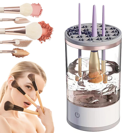 Cosmetic Brush Cleaner, Brushly Pro Makeup Brush Cleaner, Electric Makeup Brush Cleaner, Automatic Spinning Makeup Brush Cleaner For For All Size Makeup Brus (1Set, USB cable with socket)