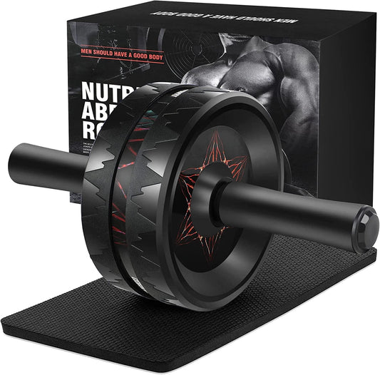 AB Roller, Ab Wheel Roller with Knee Pad, AB Roller Exercise Equipment, Ab Roller Wheel for Core Workout, AB Workout Equipment for Abdominal Exercise, Exercise Wheels Suitable for Home Gym Fitness