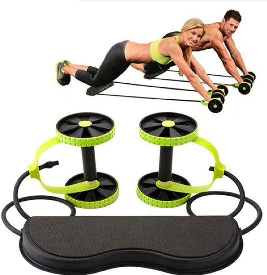 Abdominal Trainers Double Ab Roller Wheel Fitness Abdominal Abs Roller Ab Rollers Fitness Equipment Abdominal Exerciser Trainer Puller Roller Slimming Muscle Trainer Workout Tool Resistance Band