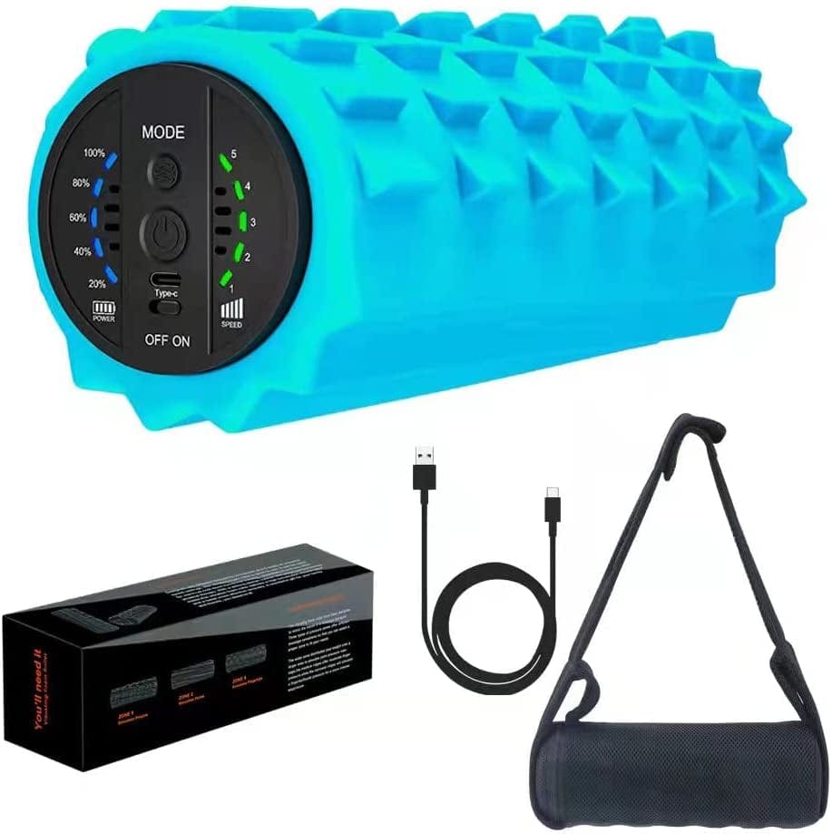 AISIGER Vibrating Foam Roller 5 Vibration Intensities , Next Generation Electric Foam Roller for Muscle Release, Fitness Deep Massage Foam Roller with Bag - Black