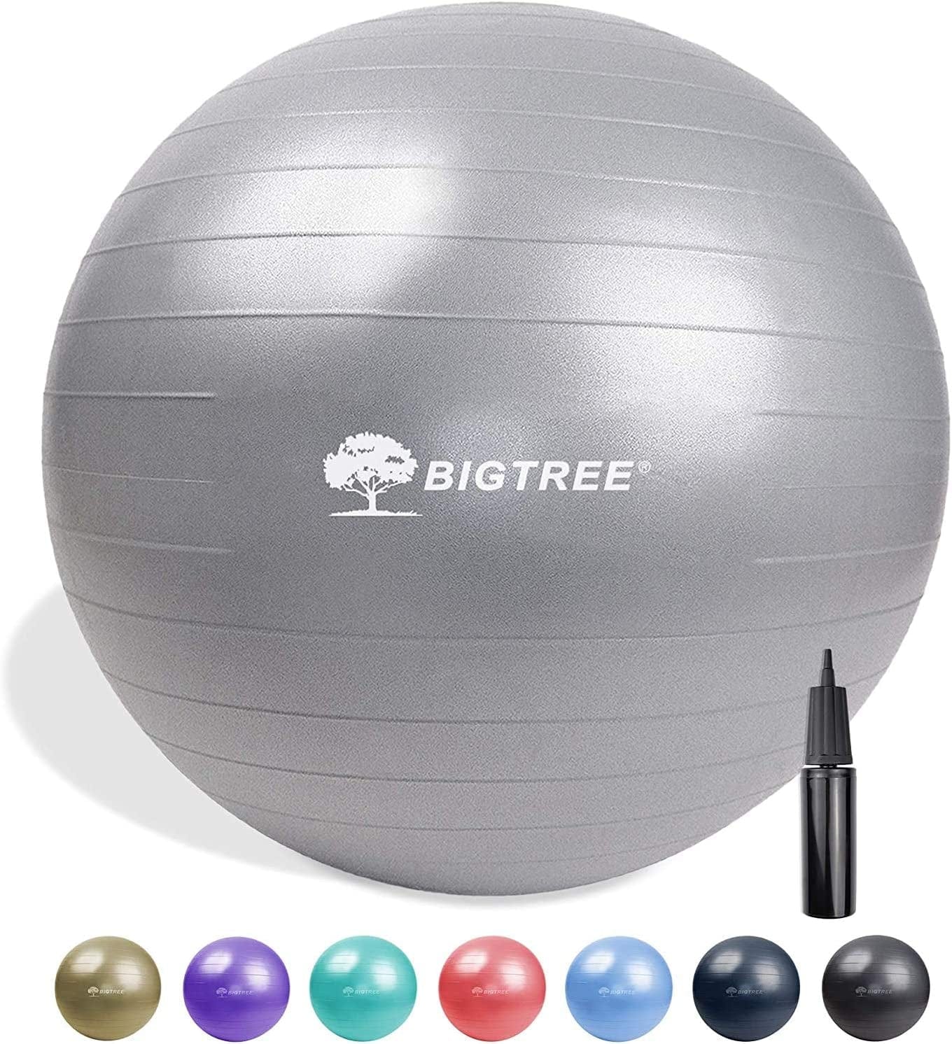 BIG.TREE Pilates Exercise Ball Anti-Burst Fitness Ball, Yoga Balance Ball for Workout, Birthing, Stability Gym Office Training and Physical Therapy(55Cm-75Cm)