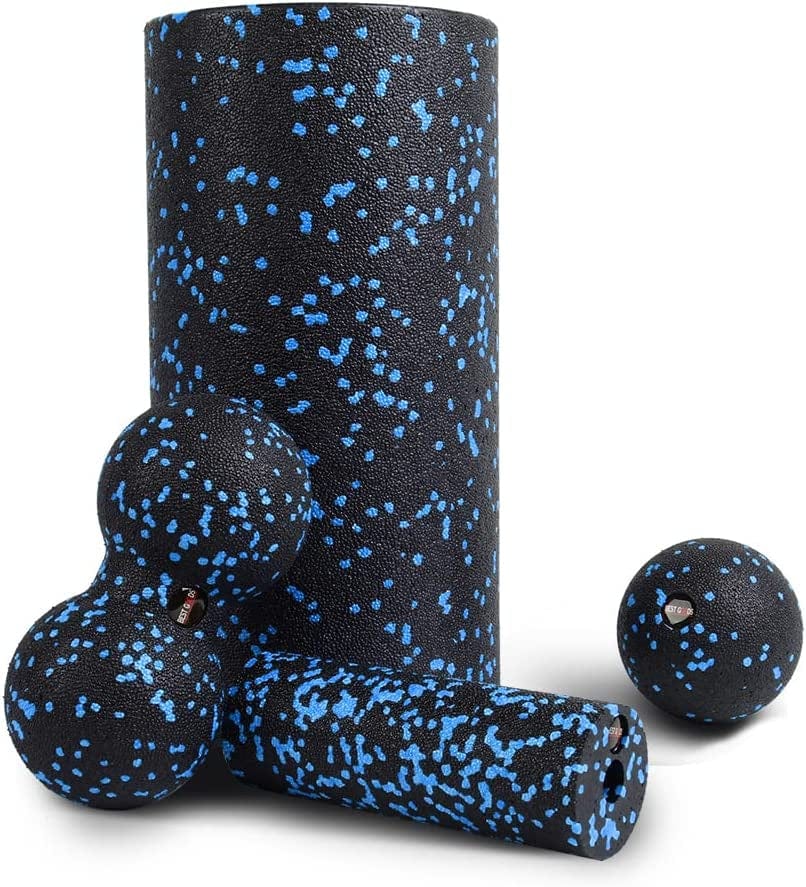 BIGTREE 4 in 1 High Density Foam Roller Set for Leg Back Neck Pain and Muscle Exercise Roller for Physical Therapy Core Pain Relief Deep Massage