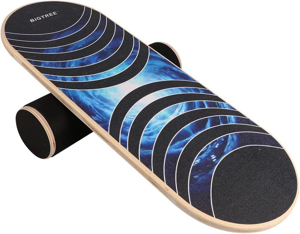 BIGTREE Balance Board Trainer Wooden Adjustable Stoppers with anti Slip Roller, Exercise Stability Board Challenging Fitness and Sports Training Core Strength for Surfing, Physical Therapy, Home