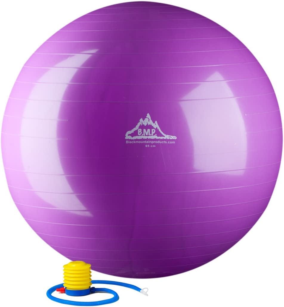 Black Mountain Products 2000Lbs Static Strength Exercise Stability Ball with Pump