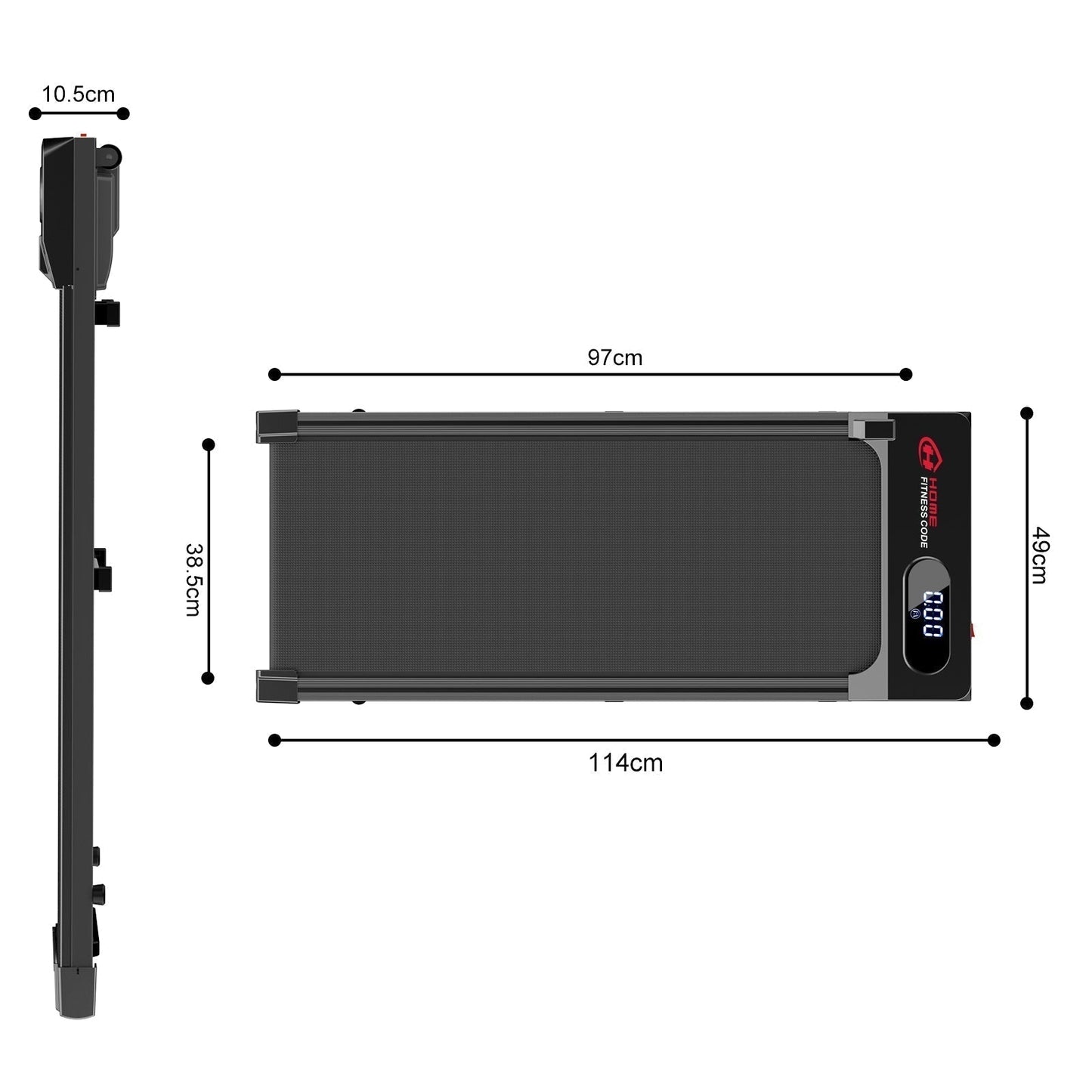 Under Desk Treadmill 1-6KM/H Walking Jogging Machine for Home Office with Folding Option