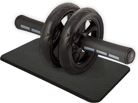Bodytech Abdominal Roller with Mat, Load Capacity 440.9 Lbs (200 Kg), Double Roller, Wide Roller, Quiet