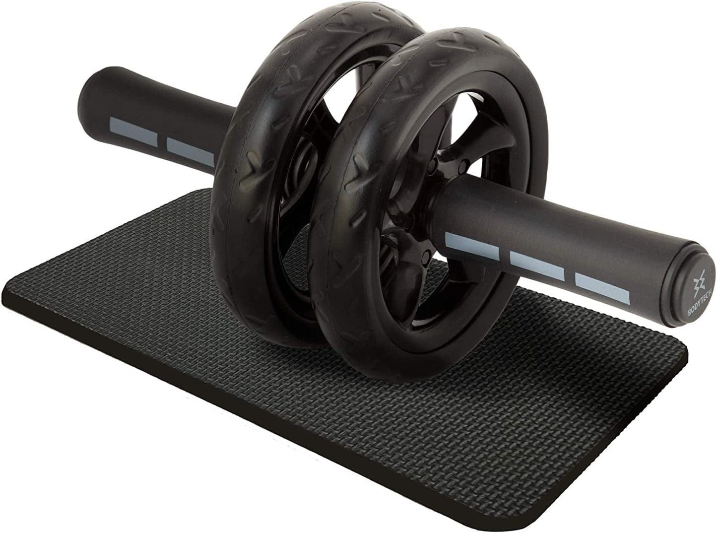 BODYTECH ABS Dual Roller with Knee Pad Ab Roller with Foam Handle for Home Fitness & Workout (Black) BTS91NH001A