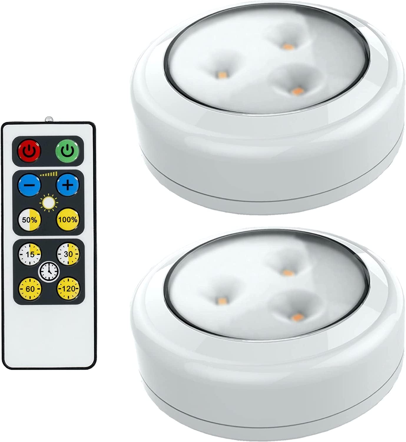 Brilliant Evolution LED Lights 2 Pack with Remote | Wireless LED under Cabinet Lighting | under Counter Lights for Kitchen | under Cabinet Lights | Battery Powered Lights | Closet Lights