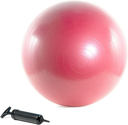 Burst Resistant Yoga/Exercise Ball with Pump, Red, 75 Cm Diameter
