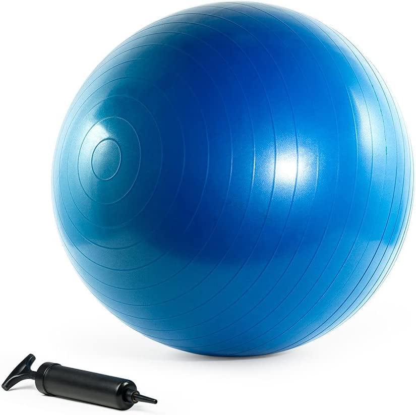 Burst Resistant Yoga/Exercise Ball with Pump, Royal Blue 65 Cm Diameter