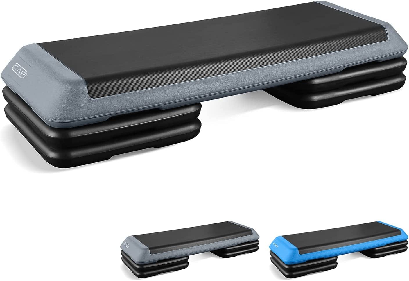 CAPHAUS 43'' Step Platform Adjustable Fitness Aerobic Stepper 4" - 6" - 8" Non-Stick Surface with 4 Adjustable Risers