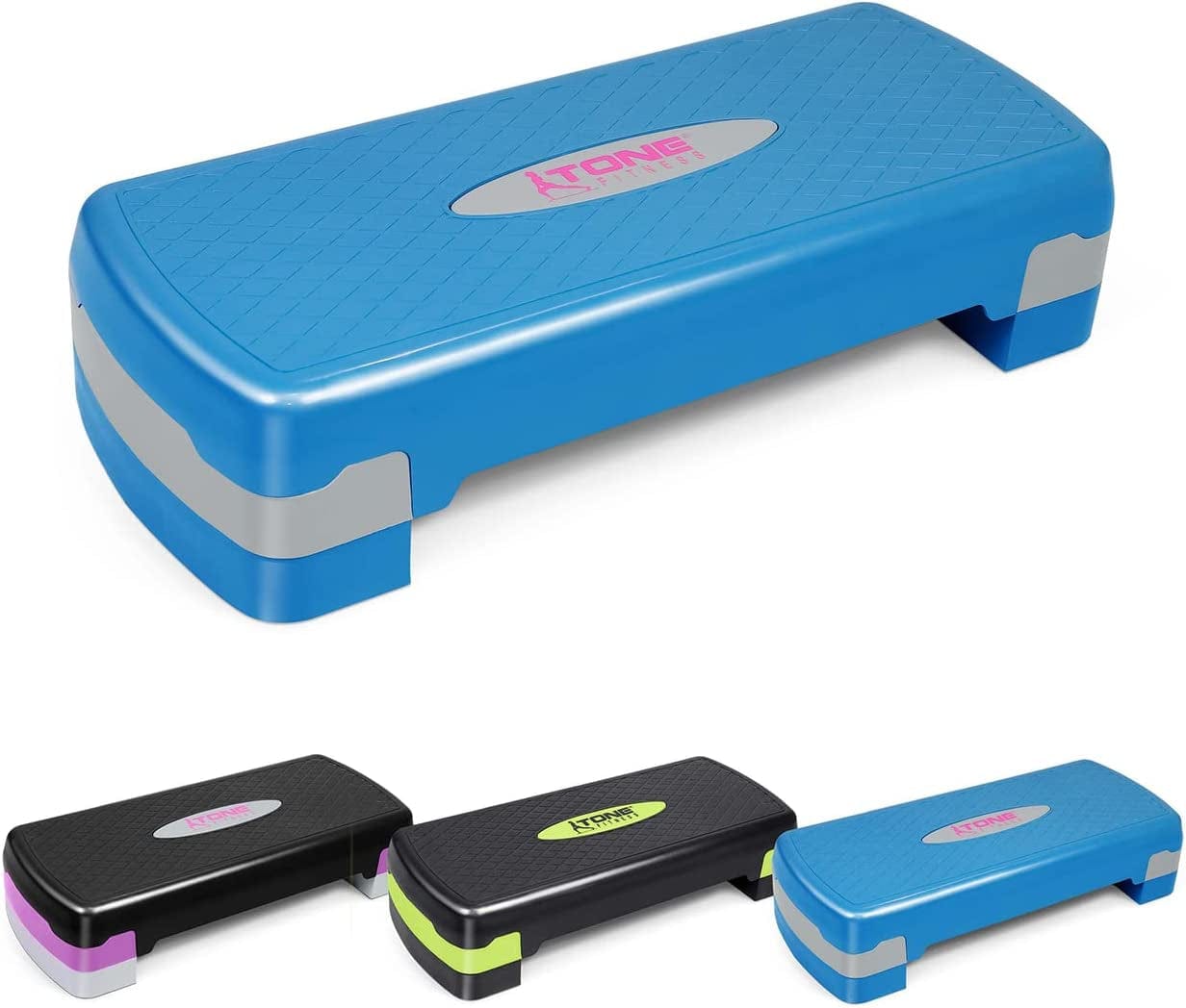 CAPHAUS Aerobic Stepper Adjustable Height 2 Level Risers Workout Exercise Step Platform Trainer for Home Gym Exercise Fitness Workout