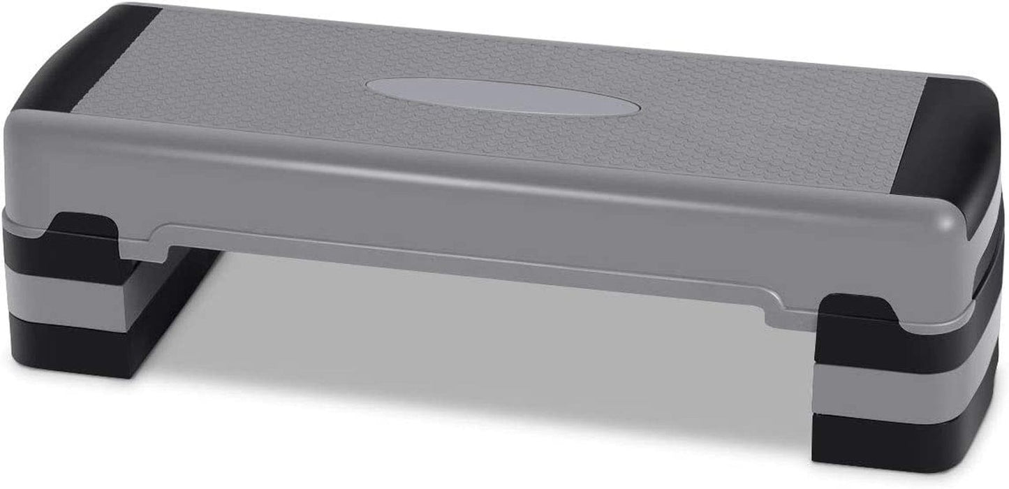 Casart Aerobic Exercise Step Platform 35 Inch W/ Non-Slip Surface Adjustable Height 6" - 8" - 10" Exercise Step Platform Trainer Stepper