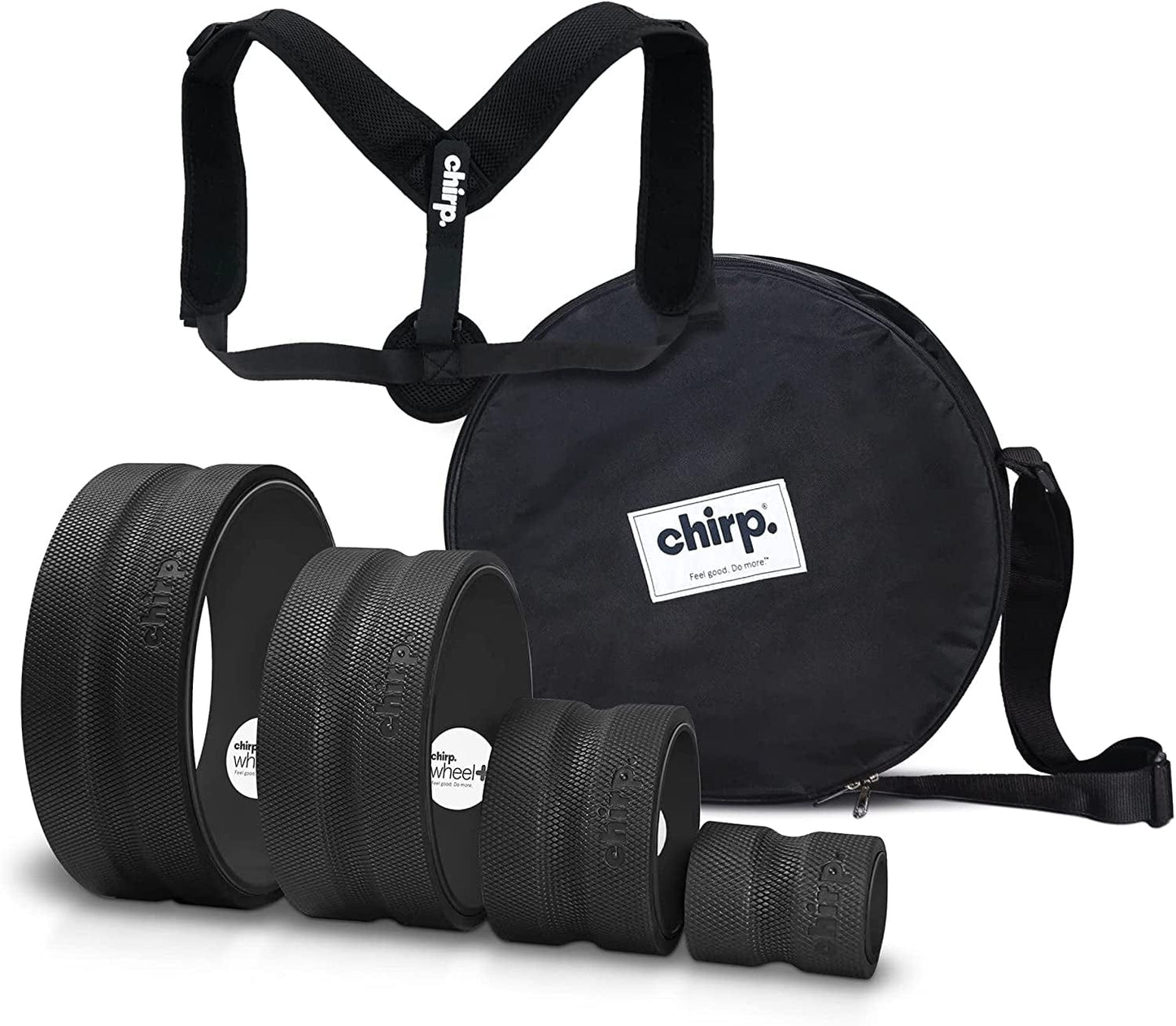 Chirp Wheel Foam Roller - Targeted Muscle Roller for Deep Tissue Massage, Back Stretcher with Foam Padding