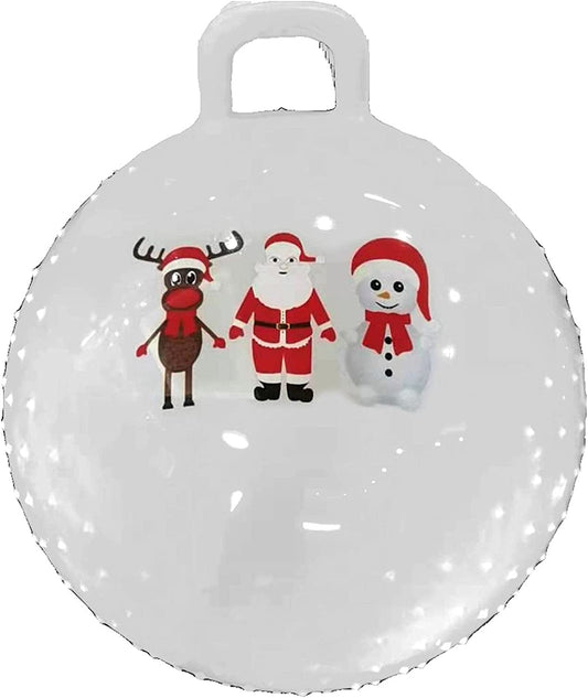 Christmas Theme Yoga Ball Lightweight -Slip PVC Handle Hopper Ball for Exercise