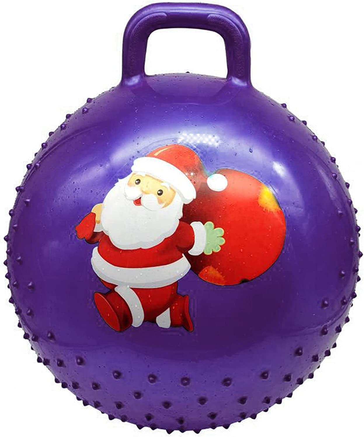 Christmas Theme Yoga Ball Lightweight -Slip PVC Handle Hopper Ball for Exercise