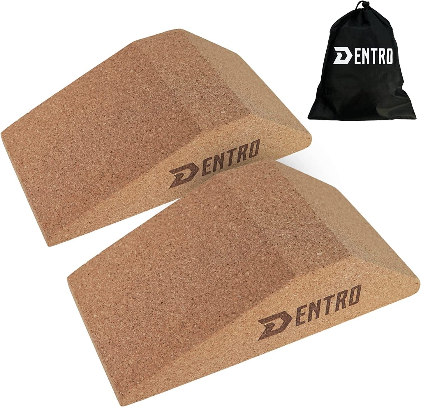 Cork Squat Wedge Blocks for Heel Elevated Exercises – Slant Board for Deadlift, Stretching, Squat, Lunge & Calf Raise – Two Sided Knees over Toes Incline Board - Weightlifting & Physical Therapy Block