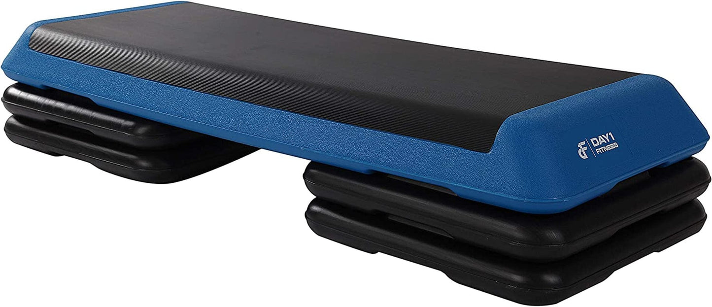 D1F Aerobic Exercise Adjustable Step Platform-28” Circuit Size Step or 42”Health Club Size with Adjustable Risers - Additional Riser Options Available, Non-Slip and Shock Absorbing Surface