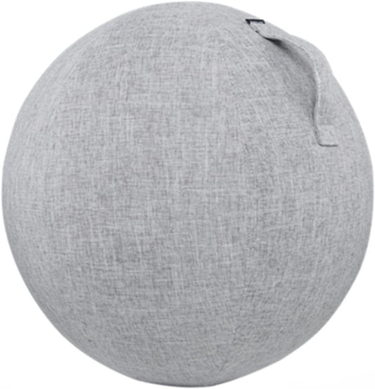 Doodran Yoga Ball Cover with Handle Foldable Lightweight Exercise Ball Cover Sitting Ball Cover for Birthing Ball Stability Ball Fitness Ball Balance Ball,21.7In, Grey White