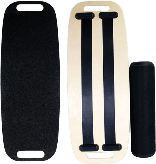 Dreambeauty Wooden Balance Board,29 Inch Balance Board Trainer with Handle,Balance Roller Board for Hockey, Snowboard, Surf,Skiing Board Exercise for Fitness,Stability